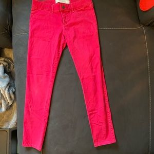 NWOT- Abercrombie & Fitch Velour Pink Skinny Jean-like Pants Sz 2 W26